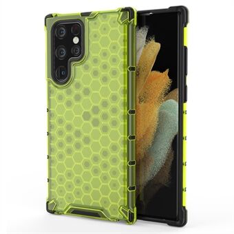 Honeycomb Pattern TPU + PC Hybrid Phone Cover Iskunkestävä suojakuori Samsung Galaxy S22 Ultra 5G:lle