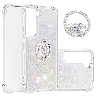 Quicksand Glitter Shiny Ring Kickstand TPU Takapuhelinkotelo Samsung Galaxy S22 5G