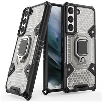 Ring Kickstand Scratch TPU + PC Combo -puhelinkotelon suojakuori Samsung Galaxy S22 5G:lle