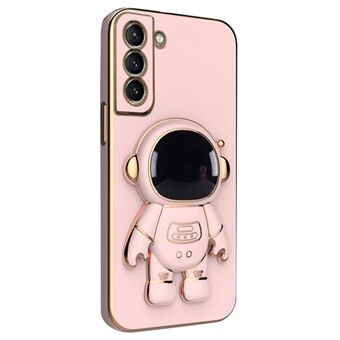 Samsung Galaxy S22 5G:lle galvanoitu Astronaut Kickstand TPU-kuori putoamaton puhelimen kuori