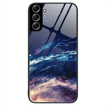 Samsung Galaxy S22 5G Pattern Printing Suojakuori Karkaistu lasi + PC Takaisin TPU Frame Iskunkestävä puhelinkotelo