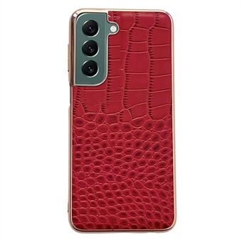 Samsung Galaxy S22 5G Nano Galvanoitu krokotiilirakenne Pudotuskestävä Protector Aito lehmännahkainen TPU+PC-kotelo