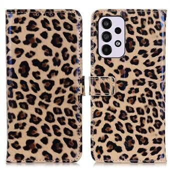 Leopard Pattern Design Lompakkokotelo Stand Scratch PU-nahkainen Folio Flip Cover Samsung Galaxy A33 5G:lle