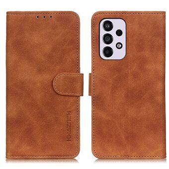 KHAZNEH Full Protection Vintage PU-nahkainen puhelinkuori Pudotuksenkestävä kaksipuolinen magneettilukkoinen lompakkokotelo Stand Samsung Galaxy A33 5G:lle