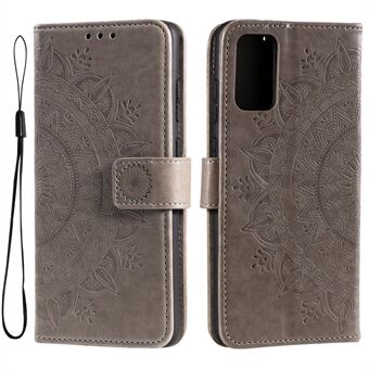 Samsung Galaxy A33 5G:lle painettu Mandala Flower PU-nahkainen puhelinkotelo Stand Design Flip Cover hihnalla