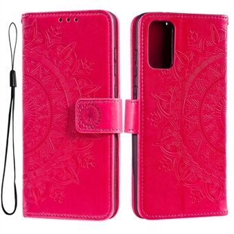 Samsung Galaxy A33 5G:lle painettu Mandala Flower PU-nahkainen puhelinkotelo Stand Design Flip Cover hihnalla