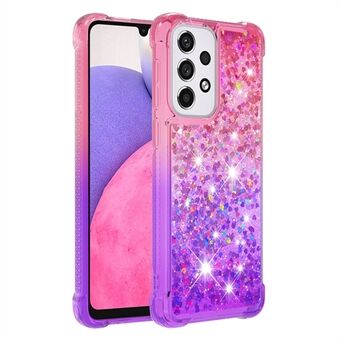 LE3-sarjan gradientti kimaltelevat paljetit Quicksand TPU Cover Shell Dynamic Fun -puhelinkotelo Samsung Galaxy A33 5G:lle