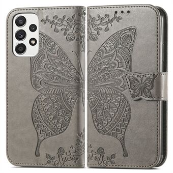 Painatus Butterfly Flower -nahkakotelo Samsung Galaxy A33 5G:lle, Lompakon Stand puhelimen kansi