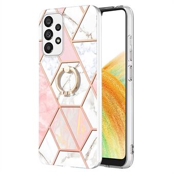 Samsung Galaxy A33 5G YB IMD Series-7 marmorikuvioiselle TPU-kuorelle, Ring puhelimen suojus Galvanoitu IMD-suojakuori