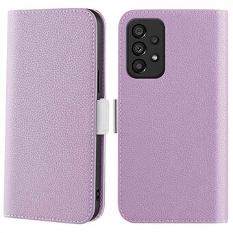 Samsung Galaxy A33 5G All-around Protection Candy Color Stand Kotelo Litchi Texture PU Nahka Matkapuhelimen kuori