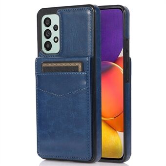 Samsung Galaxy A33 5G Slim-fit -puhelimen suojakuori PU-nahka + TPU-kuori jalustalla korttitelineellä