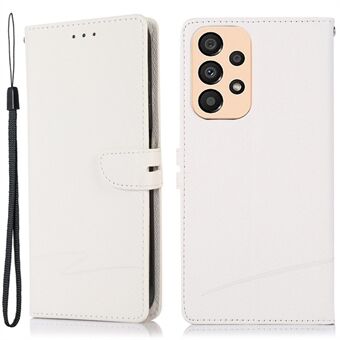 Samsung Galaxy A33 5G Cross Texture Stand Feature Case Lompakko Iskunkestävä Puhelimen suojus hihnalla