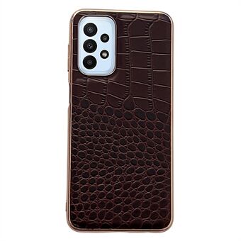 Samsung Galaxy A33 5G Crocodile Texture Nano Galvanoitu takakansi Aito lehmännahkainen nahkapäällysteinen TPU+PC suojakotelo