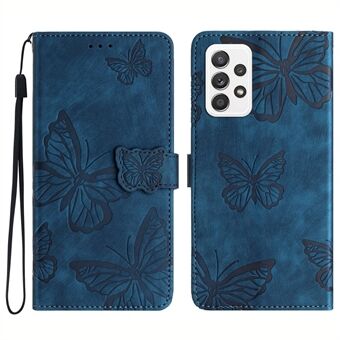 Samsung Galaxy A33 5G Skin-Touch -puhelinkotelolle Butterfly-painettu suojaava nahkainen lompakko puhelimen suojakuori