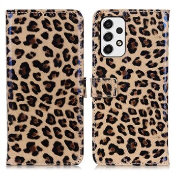 Leopard Pattern Design Suojakuori PU Stand Teline Flip Lompakko Puhelinkotelo Samsung Galaxy A53 5G