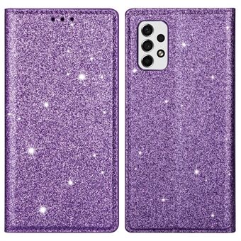 Samsung Galaxy A53 5G Glitter Sequins Ultra-ohut PU-nahka + TPU-kotelo Stand korttitelineen puhelimen suojakuori