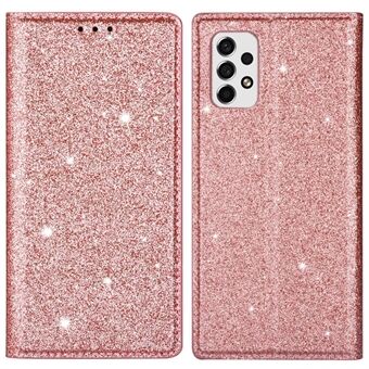 Samsung Galaxy A53 5G Glitter Sequins Ultra-ohut PU-nahka + TPU-kotelo Stand korttitelineen puhelimen suojakuori