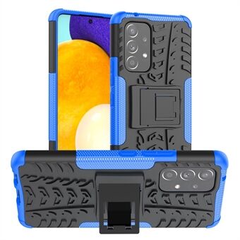 Heavy Duty Tire Texture Hybrid Hard PC Pehmeä TPU-putoamista estävä suojus jalustalla Samsung Galaxy A53 5G:lle