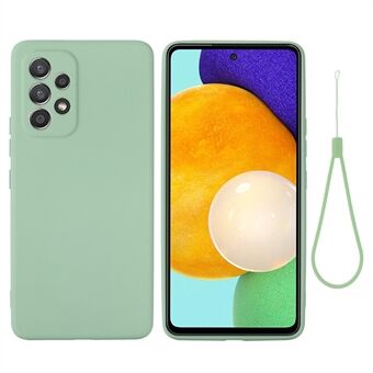 Nestemäinen silikonipuhelinkotelo Samsung Galaxy A53 5G:lle, Soft Touch mikrokuituvuori Iskunkestävä Scratch kuori hihnalla