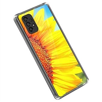 Samsung Galaxy A53 5G -puhelinkotelolle Scratch puhelimen suojus auringonkukkakuviotulostus Pehmeä TPU-puhelimen suoja