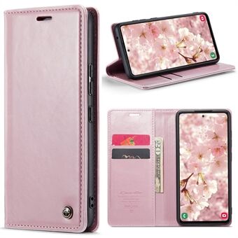 CASEME 003 -sarja Samsung Galaxy A53 5G PU-nahkaiselle Folio-Flip-pudotusta estävälle puhelinkuorelle vahamainen tekstuurin Stand kansi