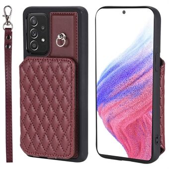 Style 008 Samsung Galaxy A53 5G PU Nahka+TPU Shell Kickstand puhelinkotelo RFID-estokotelo rannehihnalla