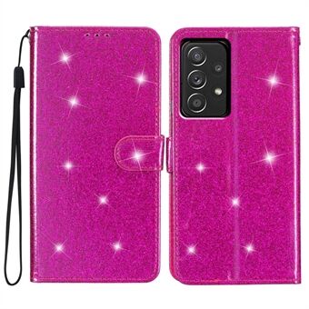 Samsung Galaxy A53 5G Glittery PU-nahkakotelolle Folio Flip Stand Puhelimen suojakuori