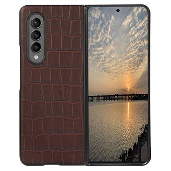 Samsung Galaxy Z Fold4 5G Crocodile Texture aito nahkakotelo Kova PC Pehmeä TPU liukumaton ote Iskunkestävä kansi