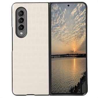 Samsung Galaxy Z Fold4 5G PU-nahkakuorelle päällystetty PC + Scratch TPU-puhelinkotelo Crocodile Texture -suojakuori