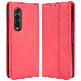 Samsung Galaxy Z Fold4 5G Iskunkestävälle Retro Texture -puhelimelle Flip Nahkakotelo Stand Magneettinen Automaattinen Sulkeutuminen Kulutusta kestävä puhelimen kansi