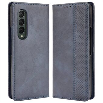 Samsung Galaxy Z Fold4 5G Iskunkestävälle Retro Texture -puhelimelle Flip Nahkakotelo Stand Magneettinen Automaattinen Sulkeutuminen Kulutusta kestävä puhelimen kansi