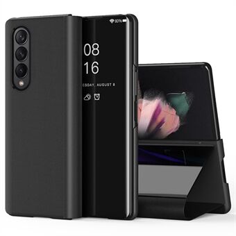 Samsung Galaxy Z Fold4 5G View Window PU Nahkakotelo Taitettava Stand Peili Galvanoitu puhelimen suojakuori