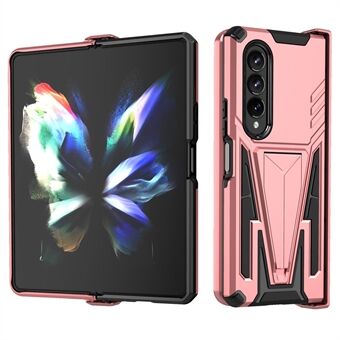 Samsung Galaxy Z Fold4 5G PC+TPU V:n muotoinen tukijalusta Design Scratch Iskunkestävä puhelinkotelo saranalla