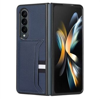 Samsung Galaxy Z Fold4 5G korttipaikka Design Litchi Texture PU Nahkapinnoite PC Iskunkestävä takakansi