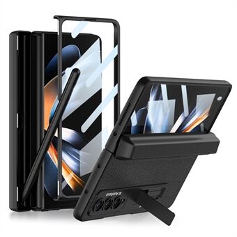 GKK Samsung Galaxy Z Fold4 5G magneettikynäteline Taitettava puhelinkotelo Kickstand PC-suojus karkaistulla lasilla näytönsuojalla