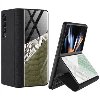 GKK Samsung Galaxy Z Fold4 5G Stand puhelinkuoren liitos karkaistu lasi + PU-nahka + PC Folio Flip Cover