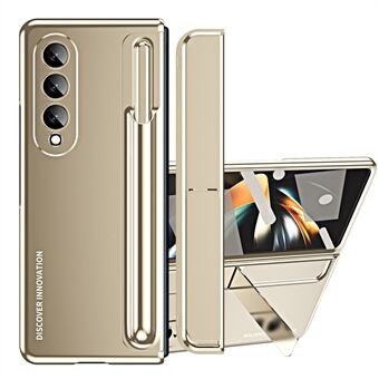 Samsung Galaxy Z Fold4 5G saranasuojalle Kickstand puhelinkotelo Kova PC Iskunkestävä pudotuksenkestävä kuori karkaistu lasi näyttökalvo