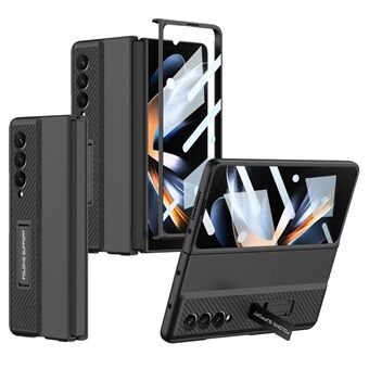 GKK Kickstand -puhelinkotelo Samsung Galaxy Z Fold4 5G iskunkestävälle kovalle PC-suojakuorelle pudotusta estävälle ohuelle puhelinkotelolle karkaistulla lasikalvolla