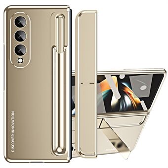 Samsung Galaxy Z Fold4 5G saranasuojalle Kickstand puhelinkotelo Kova PC-pudotuksenkestävä kuori karkaistu lasi näyttökalvo