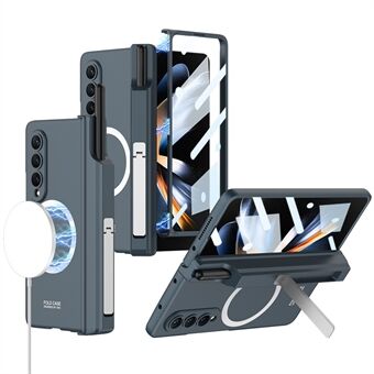 GKK Samsung Galaxy Z Fold4 5G magneettiselle saranasuojalle Kickstand Kova PC Liukumaton Iskunkestävä puhelinkotelo karkaistulla lasikalvolla ja kynäpidike