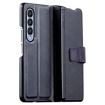 Samsung Galaxy Z Fold4 5G PU-nahkaiselle puhelinkuorelle magneettikynätelineen Stand korttipaikan kansi - musta