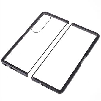 Samsung Galaxy Z Fold4 5G puhelinkuorelle magneettinen adsorptiometallikehys + karkaistu lasi, kirkas puhelimen kansi