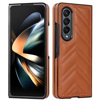 Samsung Galaxy Z Fold4 5G PU-nahalle + PC-puhelinkotelolle V-muotoinen tikkaus iskunkestävä taitettava kansi