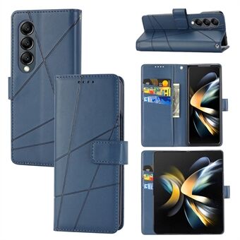 DF-06 Samsung Galaxy Z Fold4 5G Nahkakotelo Linjalla Leimattu Puhelinsuoja