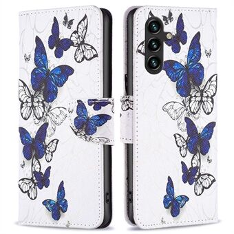 BF Pattern Printing Nahka Series-2 Samsung Galaxy A14 5G Magneettinen Flip Case PU Nahka Teline Stand Painettu kuvio puhelimen kansi