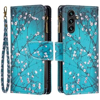 BF Pattern Printing Nahka Series-4 Samsung Galaxy A14 5G Style-03 Vetoketjutasku Vaakasuora Stand puhelinkotelo PU-nahkakuvioinen käsilaukku Magneettinen lompakon kansi