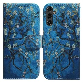 Samsung Galaxy A14 5G:lle magneettisella sulkimella PU-nahkakuviotulostus Flip Cover Stand Folio Puhelinkotelon kuori