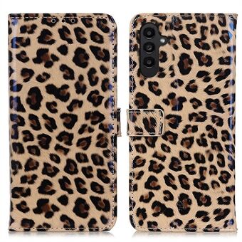 Samsung Galaxy A14 5G / A14 4G Leopard Pattern läppäkuori PU-nahkainen Stand Magneettinen suojaava puhelinkotelo