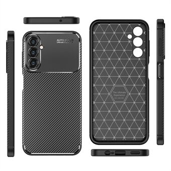 Samsung Galaxy A14 5G / 4G Carbon Fiber Texture TPU -puhelimen takakuorelle Pudotuksenkestävä Scratch kansi - musta