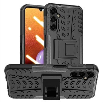 Samsung Galaxy A14 5G Cool Tire Texture Kickstand -pudotuksenkestävälle puhelinkuorelle Pehmeä TPU-kova PC-hybridikuori